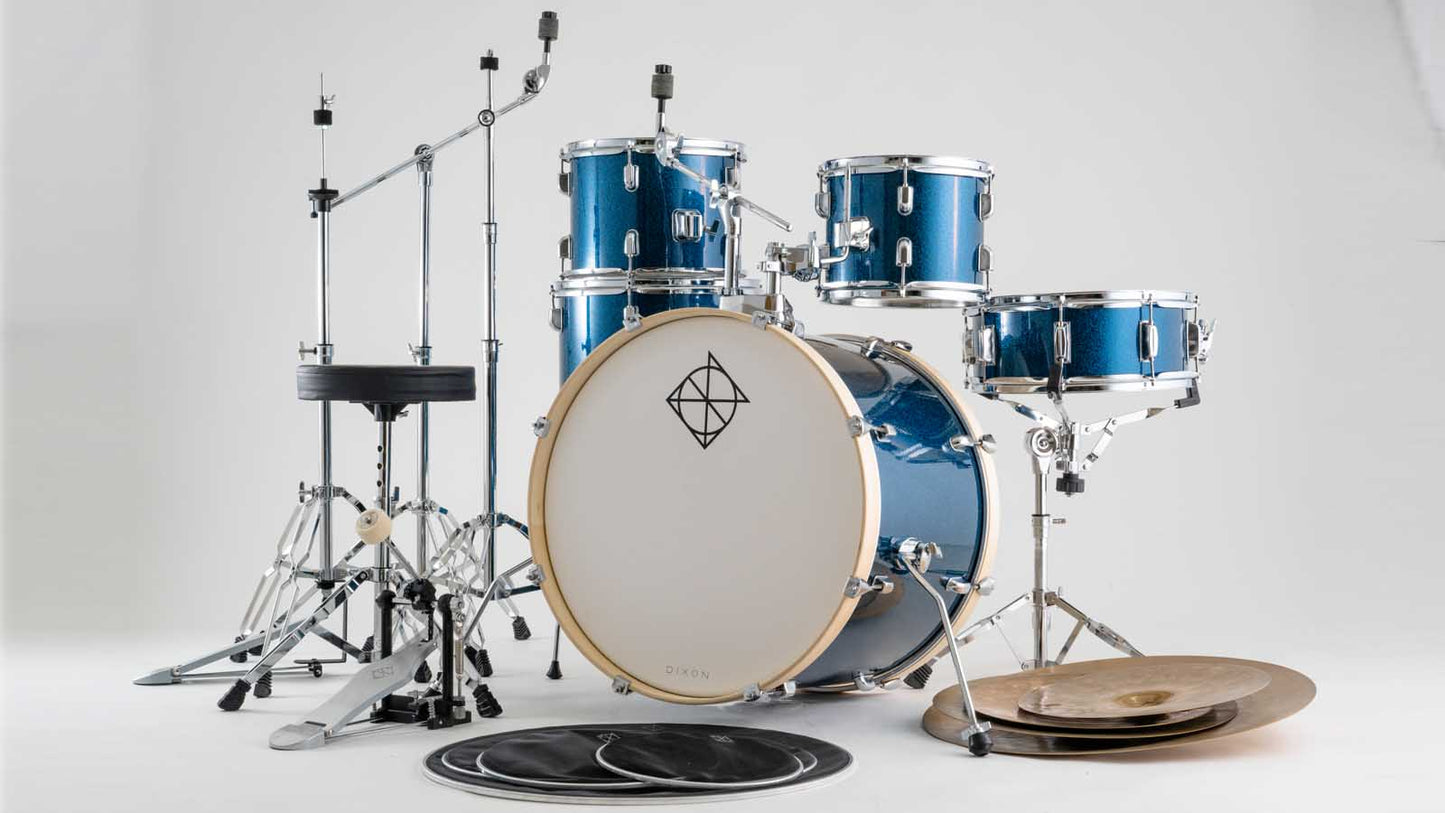 Dixon Spark Standard 5-pcs Acoustic Drum Kit - Ocean Blue Sparkle