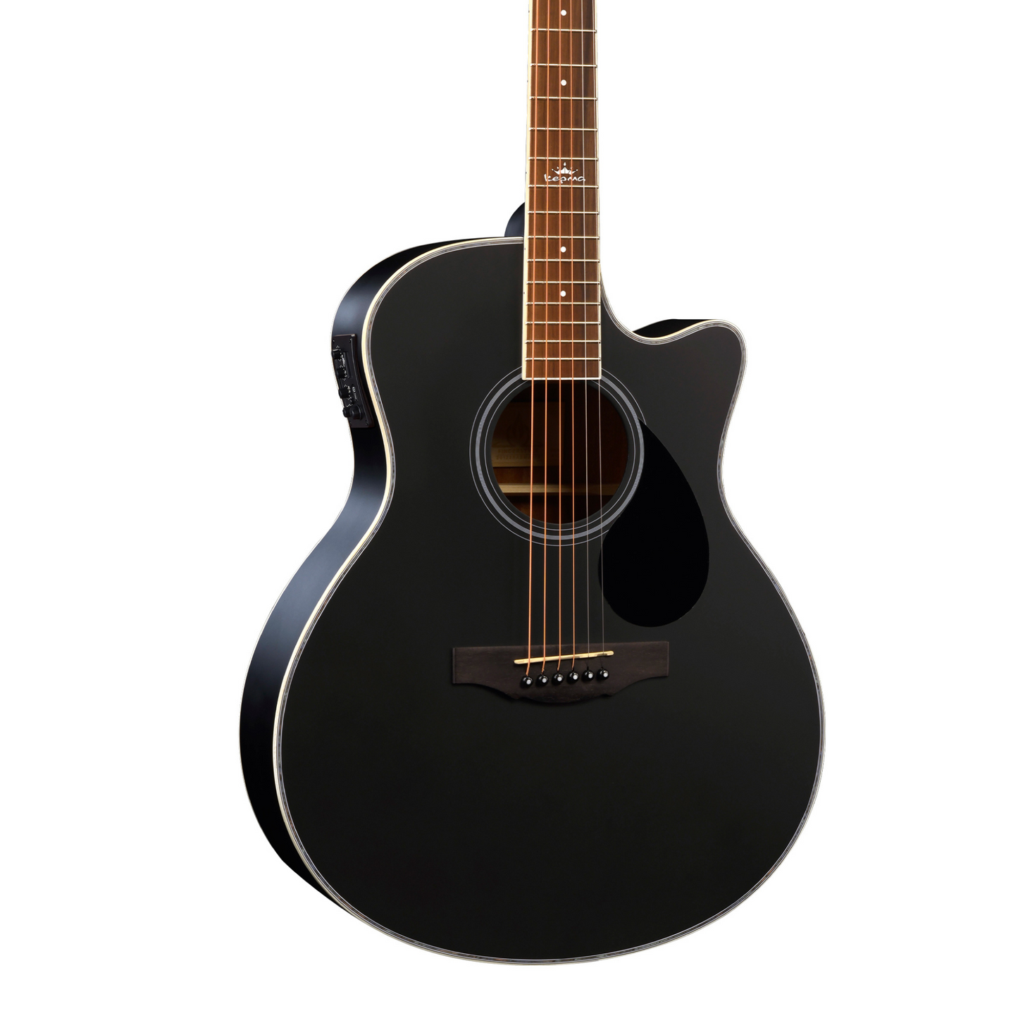 Kepma A1CE Grand Auditorium Electric-Acoustic Guitar w/ K1 EQ - Black