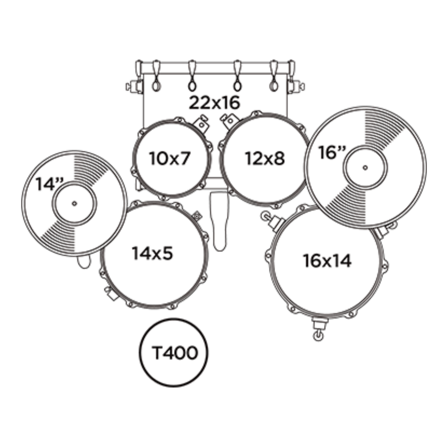 Mapex Comet Series 5-Pcs Acoustic Drum Kit - White Thin Grain