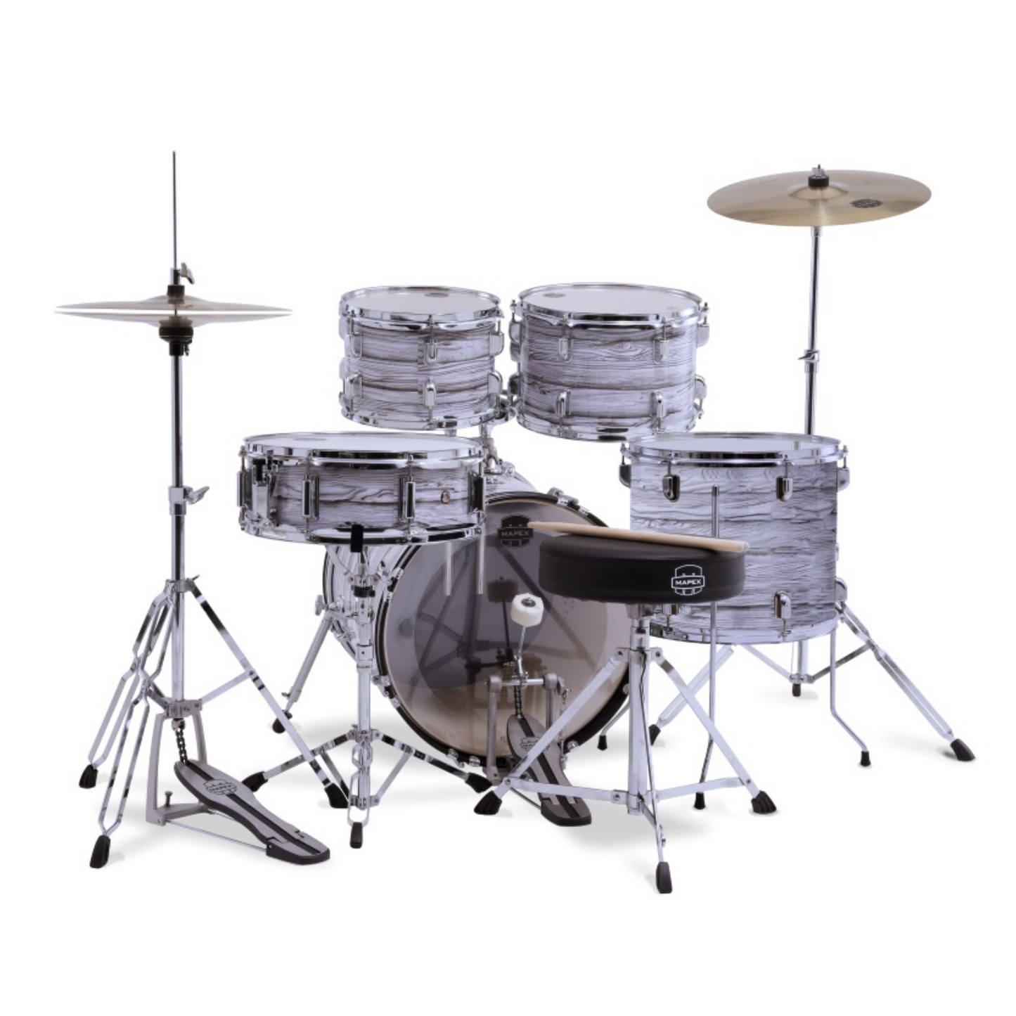 Mapex Comet Series 5-Pcs Acoustic Drum Kit - White Marblewood