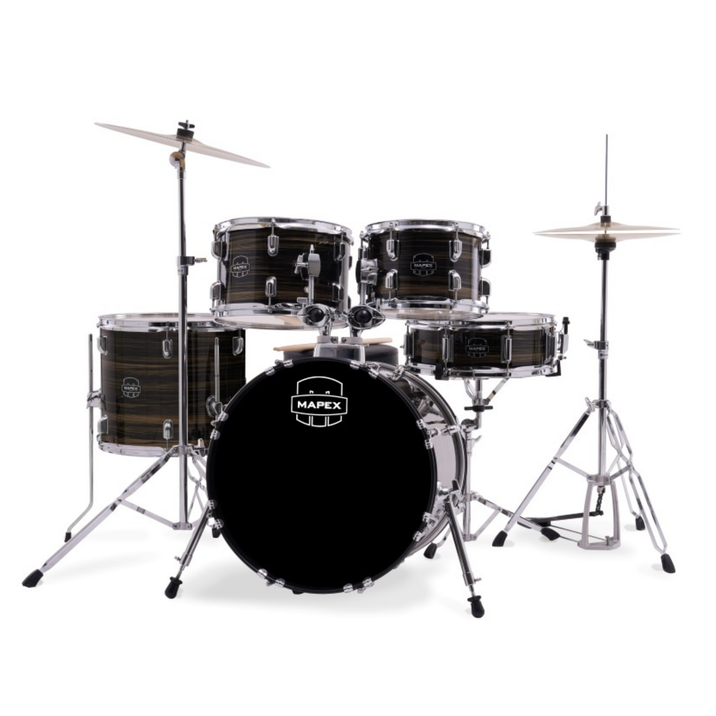 Mapex Comet Series 5-Pcs Acoustic Drum Kit - Ebony Yellow Grain