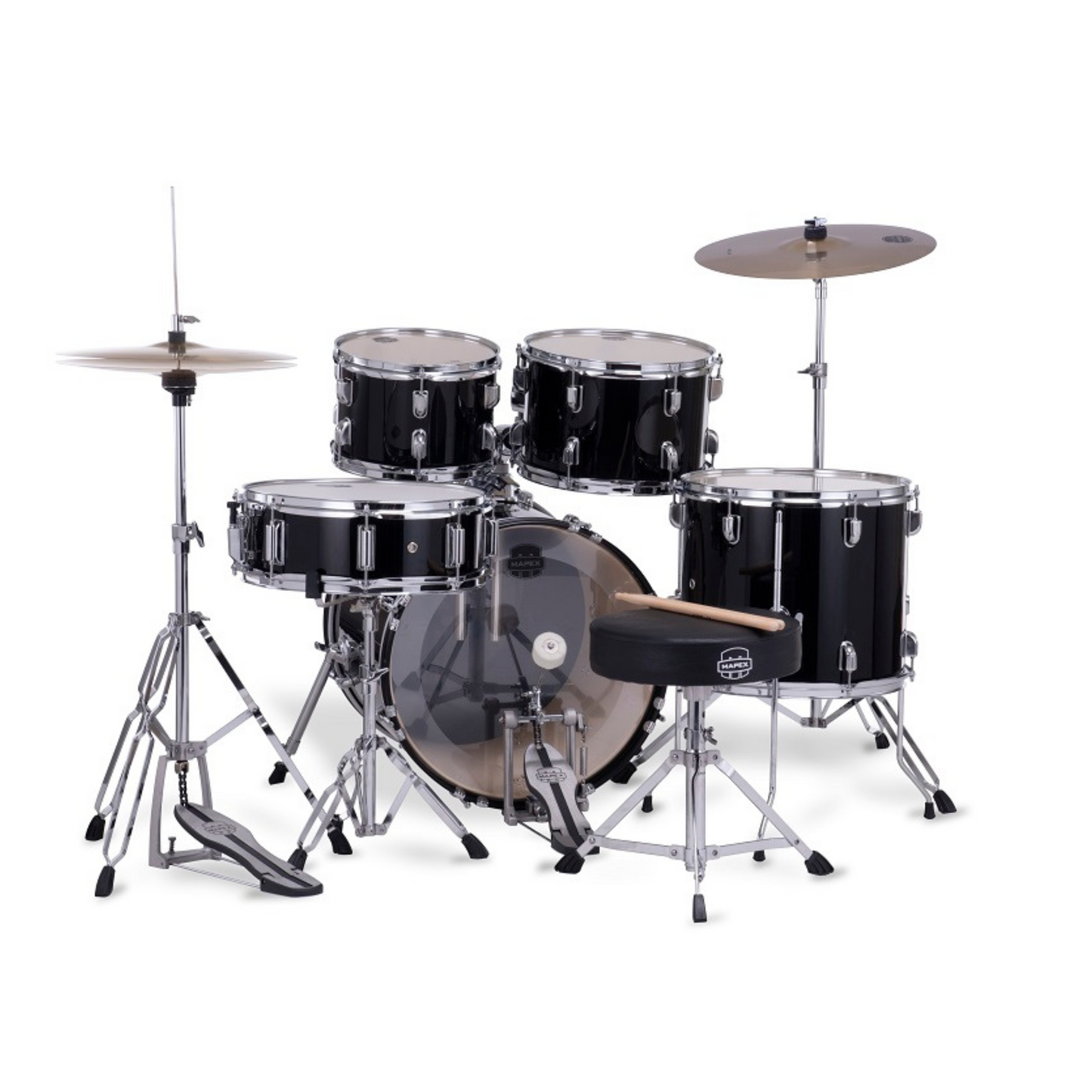 Mapex Comet Series 5-Pcs Acoustic Drum Kit - Dark Black