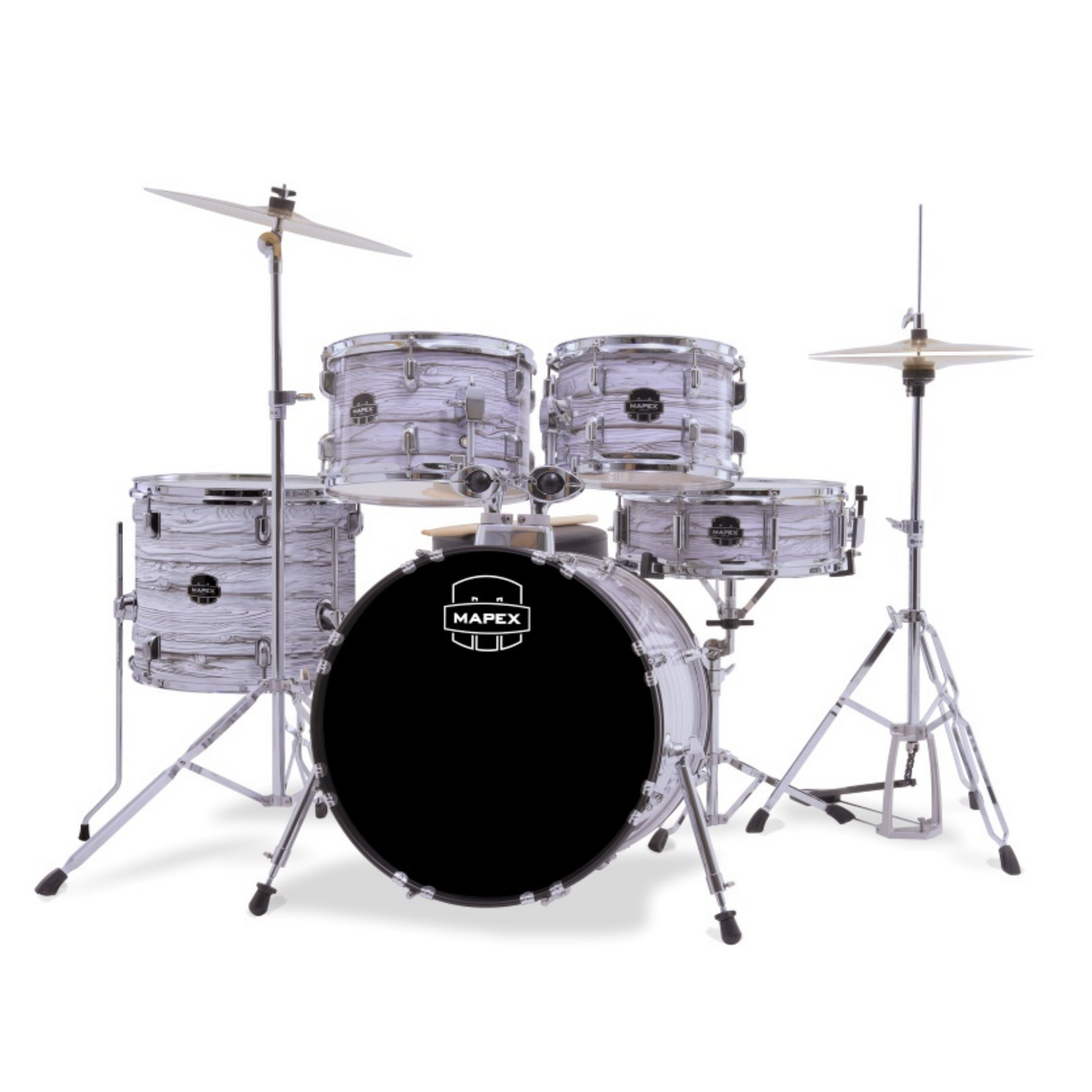 Mapex Comet Series 5-Pcs Acoustic Drum Kit - White Marblewood