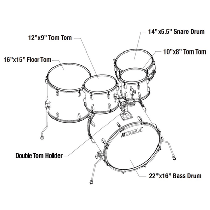 Tama ST52H6-SEM Stagestar Series 5-Piece Drum Set, Sea Blue Mist