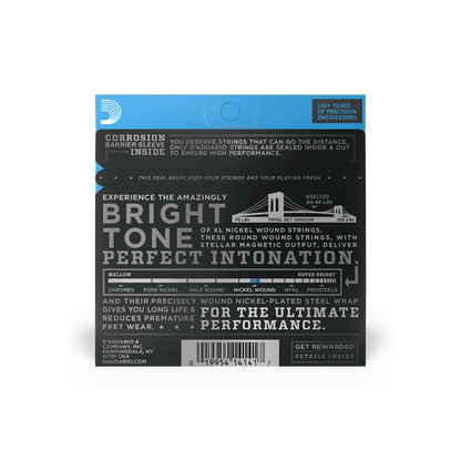 D’Addario EXL120 XL Nickel Wound Electric Guitar Strings, Super Light, 9-42 Gauge