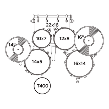 Mapex Comet Series 5-Pcs Acoustic Drum Kit - White Thin Grain