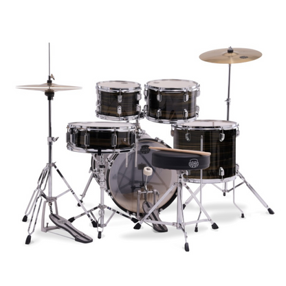 Mapex Comet Series 5-Pcs Acoustic Drum Kit - Ebony Yellow Grain