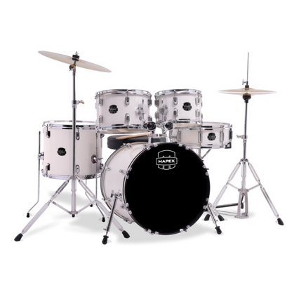 Mapex Comet Series 5-Pcs Acoustic Drum Kit - White Thin Grain