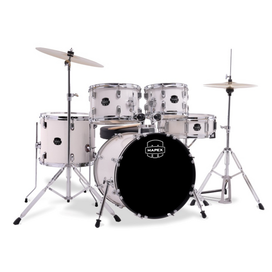 Mapex Comet Series 5-Pcs Acoustic Drum Kit - White Thin Grain