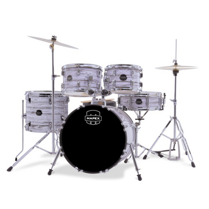 Mapex Comet Series 5-Pcs Acoustic Drum Kit - White Marblewood
